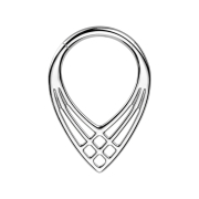 Micro segment ring, foldable, silver, three angles crossed