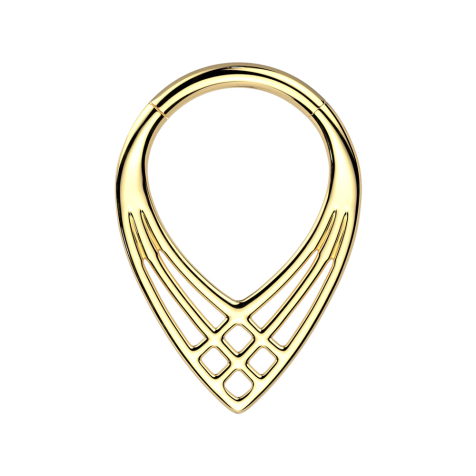 Micro segment ring, foldable, gold-plated, three angles crossed