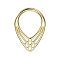 Micro segment ring, foldable, gold-plated, three angles crossed