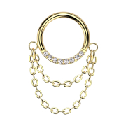 Micro Segmentring klappbar vergoldet front Kristalle...