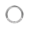 Micro anneau segment pliable argent front cinq cristaux argent