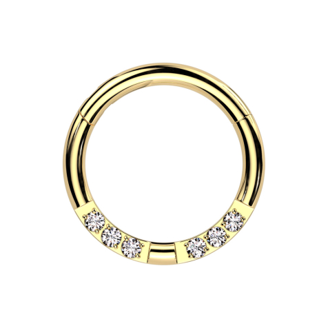 Anello a micro segmenti con cerniera in argento cinque cristalli argento