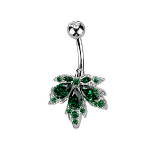 Banana argento con sfera argento cristallo argento e cristalli fiore argento e argento