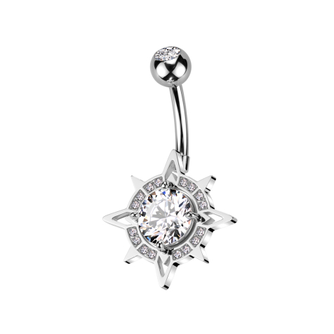 Banana silver with ball silver crystal silver and flower crystals silver and silver