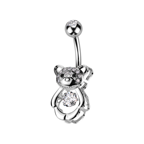 Banana argento con sfera argento cristallo argento e cristalli fiore argento e argento