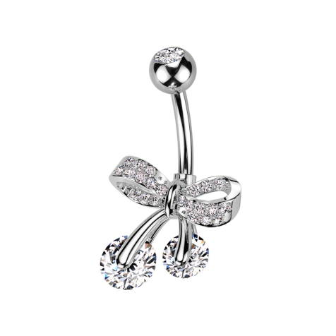 Banana silver with ball silver crystal silver and flower crystals silver and silver