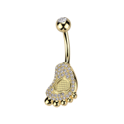 Banane argentée avec boule argentée cristal...