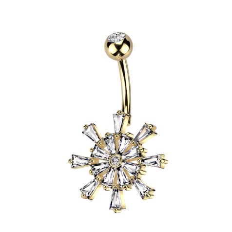 Banana silver with ball silver crystal silver and flower crystals silver and silver