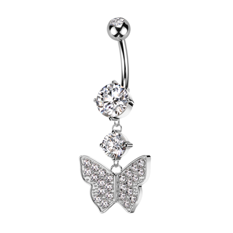 Banane argentée avec deux boules cristal argent pendentif poutre pointue trois cristaux