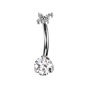 Threadless banana silver simple butterfly silver crystals...