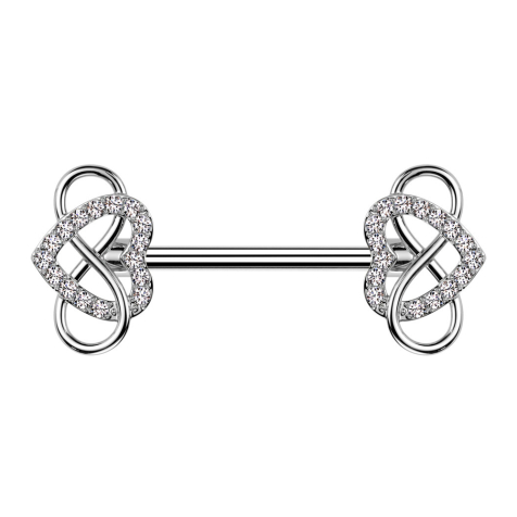 Barbell silver leaf crystals silver