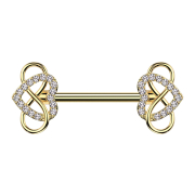 Barbell silver leaf crystals silver