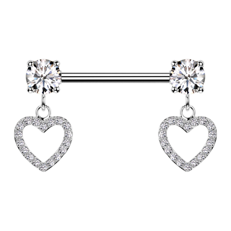 Barbell silver leaf crystals silver