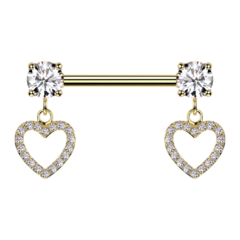 Barbell argent feuille cristaux argent