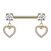 Barbell silver leaf crystals silver