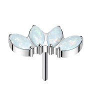 Threadless silber vier Opale weiss