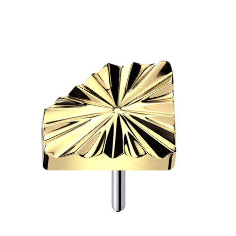 Threadless diamond-cut disc, diamond gold-plated