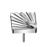 Threadless Diamantschliff Scheibe Quadratisch silber