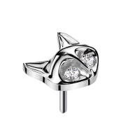 Threadless Renard argenté deux yeux cristal...