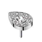 Threadless silver crystal drop silver bordered crystals...