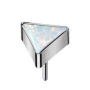Threadless triangle silver opal white