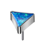 Threadless triangle silver opal blue
