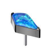 Diamant noir sans filetage avec opale bleue