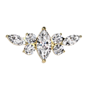 Threadless plaqué or, grand ovale et six petits...