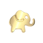 Threadless elephant, gold-plated