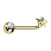 Barbell L curved, gold-plated female thread with...