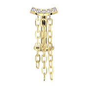 Threadless labret bar banana gold-plated curved bar...