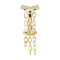 Threadless labret bar banana gold-plated curved bar gold-plated five crystals silver pendant three chains
