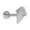 Micro Labret filetage intérieur argent gaufrette argent cristaux argent