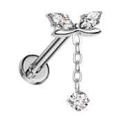 Micro Labret filettatura interna argento barra ricurva...