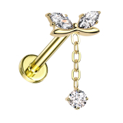 Micro Labret filetage intérieur plaqué or...