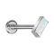 Micro Labret filetage intérieur argent rectangle argent opale blanc