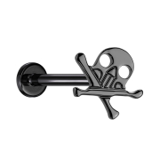 Micro Labret sans filetage noir Tête de mort avec...