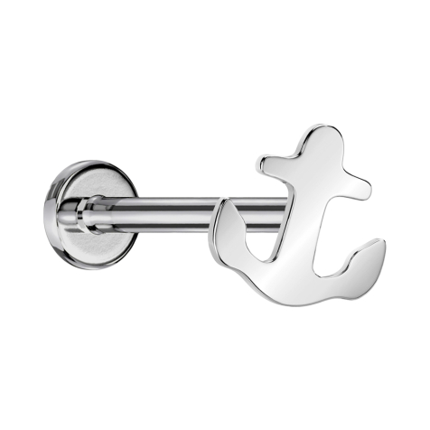 Micro Threadless Labret silber Anker silber