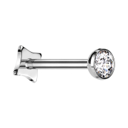 Micro Threadless Labret Eckig silber Halbkugel silber...