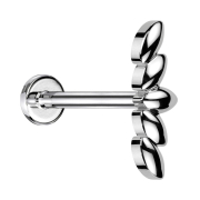 Micro Labret femelle argenté cinq feuilles ovales...