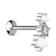 Micro Threadless UFO Labret silber drei Sterne silber...