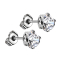 Boucles doreilles argent avec cristal de cœur argenté