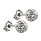Boucles doreilles argent avec boule de cristal argenté Epoxy protection