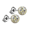Boucles doreilles argent avec boule de cristal multicolore époxy de protection