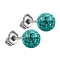 Boucles doreilles argent avec boule de cristal turquoise époxy de protection