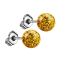 Boucles doreilles argent avec cristal boule topaze époxy