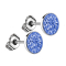 Boucles doreilles argent assiette cristal bleu clair