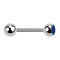 Barbell silver con sfera e cristallo blu scuro