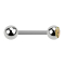 Barbell argent avec boule et boule de cristal topaze