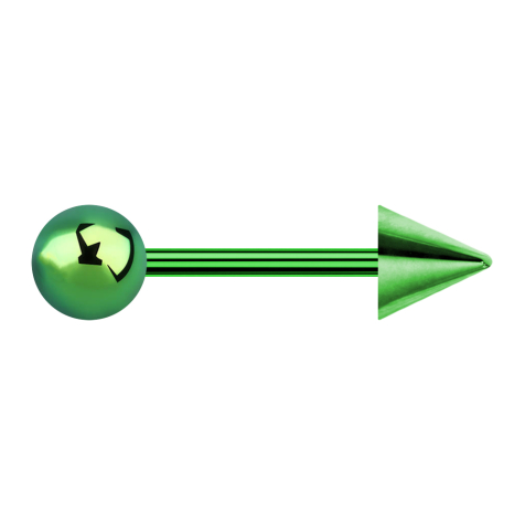 Micro barbell green with ball and cone